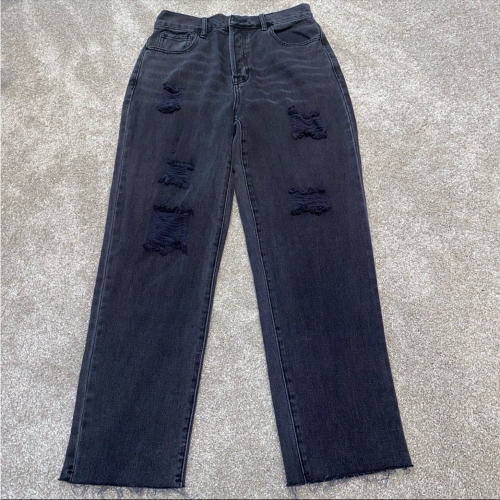 PacSun High Rise Straight Distressed Black‎ Jeans Size 27